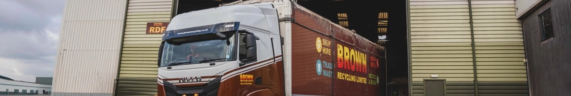 brown recycling banner