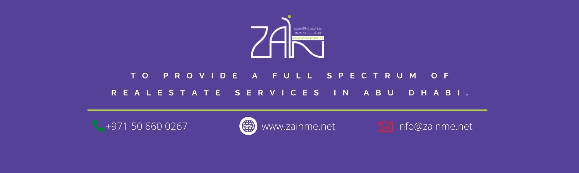 Zain Middle East Properties Llc banner