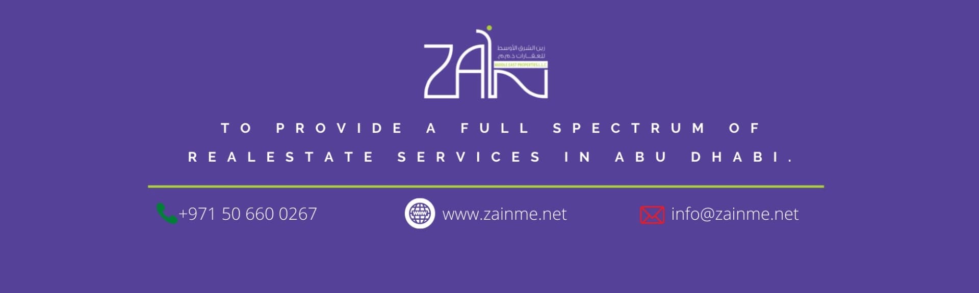 Zain Middle East Properties Llc banner