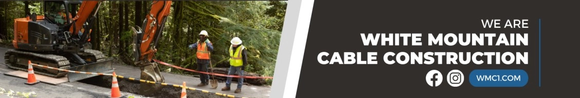 white mountain cable construction banner